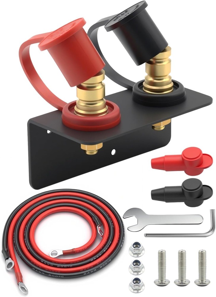 Versatile Battery Relocation Kit: 250A Remote Jump Post with Durable Cables