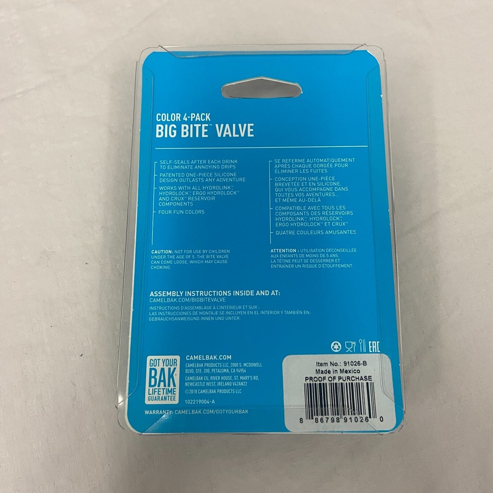 Camelbak Hydration Pack Big Bite Valve Replacement Green 4-Pack NEW