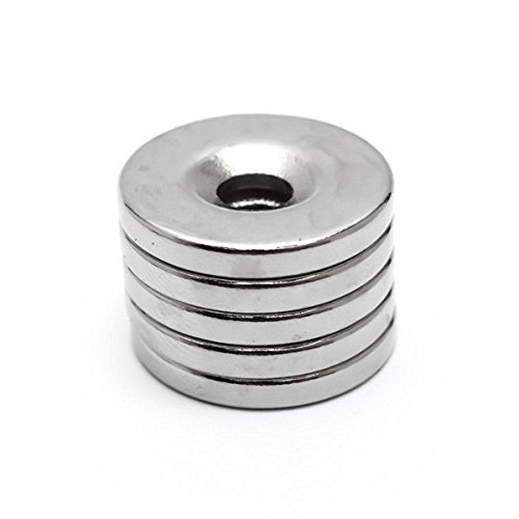 Countersunk Ring Round Disc Strong N35 Magnets Rare Earth Neodymium w/ Hole 5mm