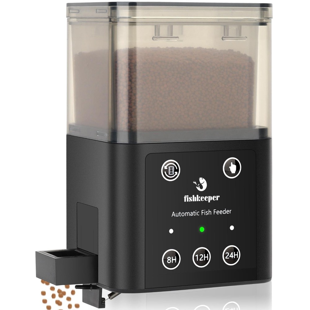 fishkeeper Automatic Fish Feeder for Aquarium - 320ML Large Capacity Adjustab...