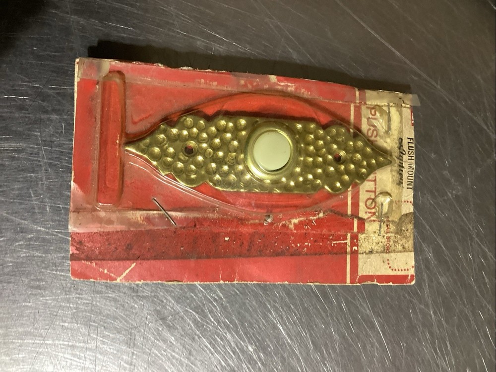 Vintage Push Button Brass Doorbell New In Package