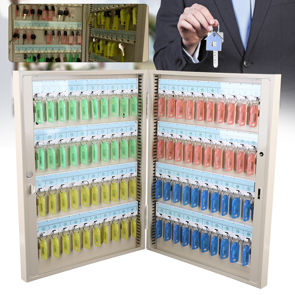 80 Key Cabinet Wall Mount,locking Key Organizer,key Lock Box With Key,key