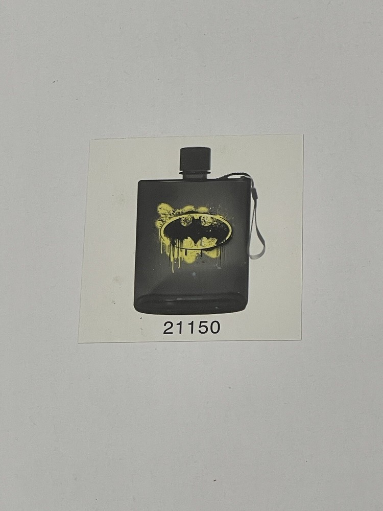 Batman Plastic Flask / Bottle w/Screw Top Lid & Nylon Loop Handle DC Comics