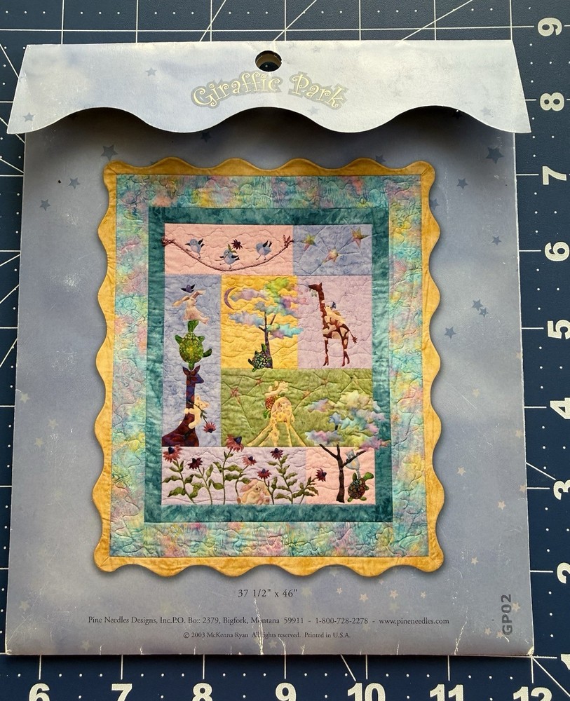 McKenna Ryan Pattern GIRAFFIC PARK Turtle Time-Out Block 2 Pine Needles Uncut