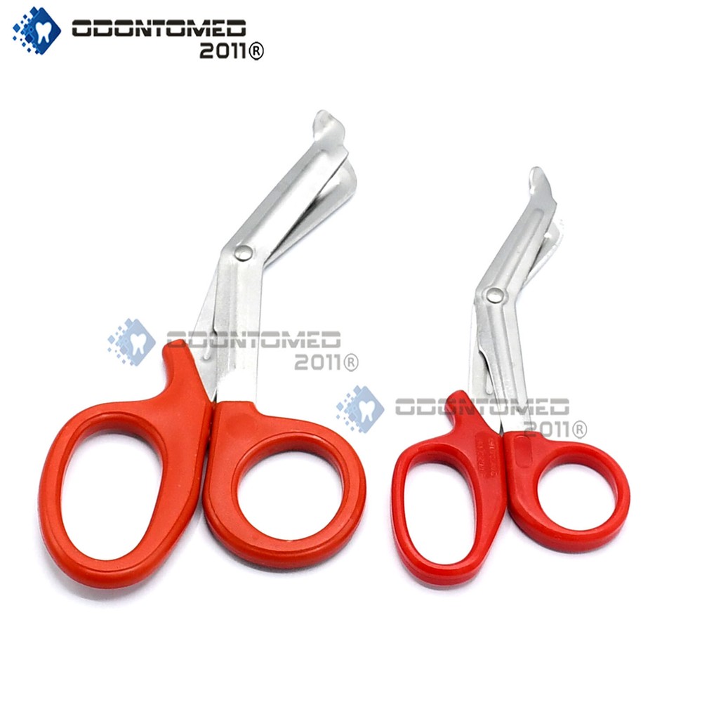Red Utility Scissors 5.5'' & 7.25'' Multi-Purpose DIY EMS Universal 2 Shears Set