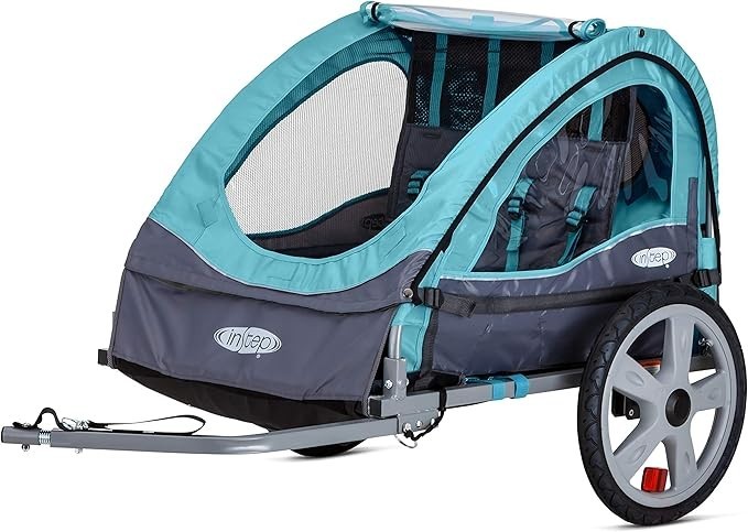Instep Take 2 Bike Trailer for Kids Double Seat with Bug Screen Weather Shield