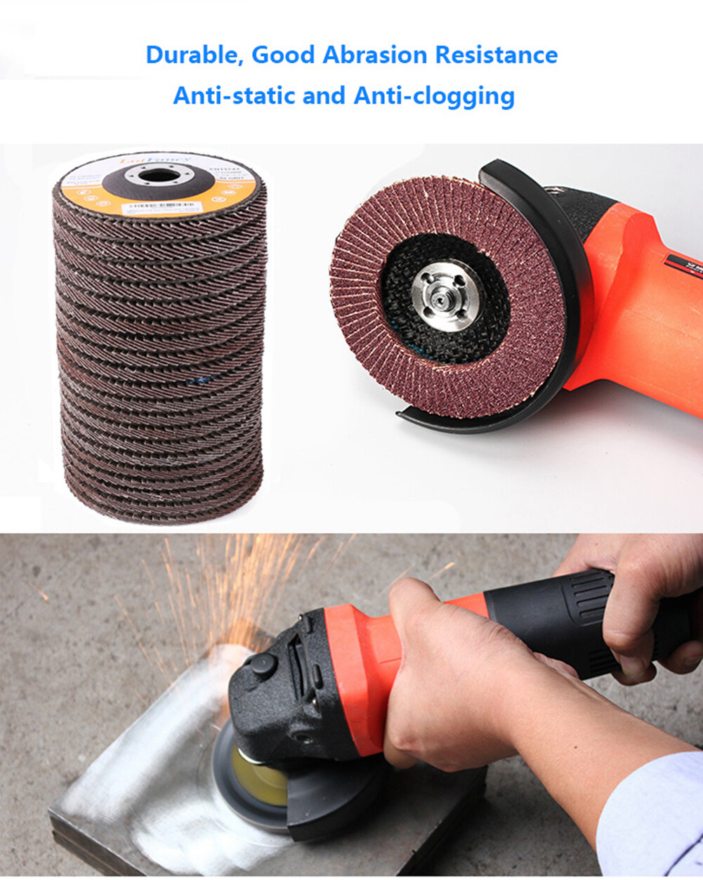 20x 4.5" 4-1/2 Flap Discs 40 60 80 120 Grit Sanding Grinding Wheels Assorted T27