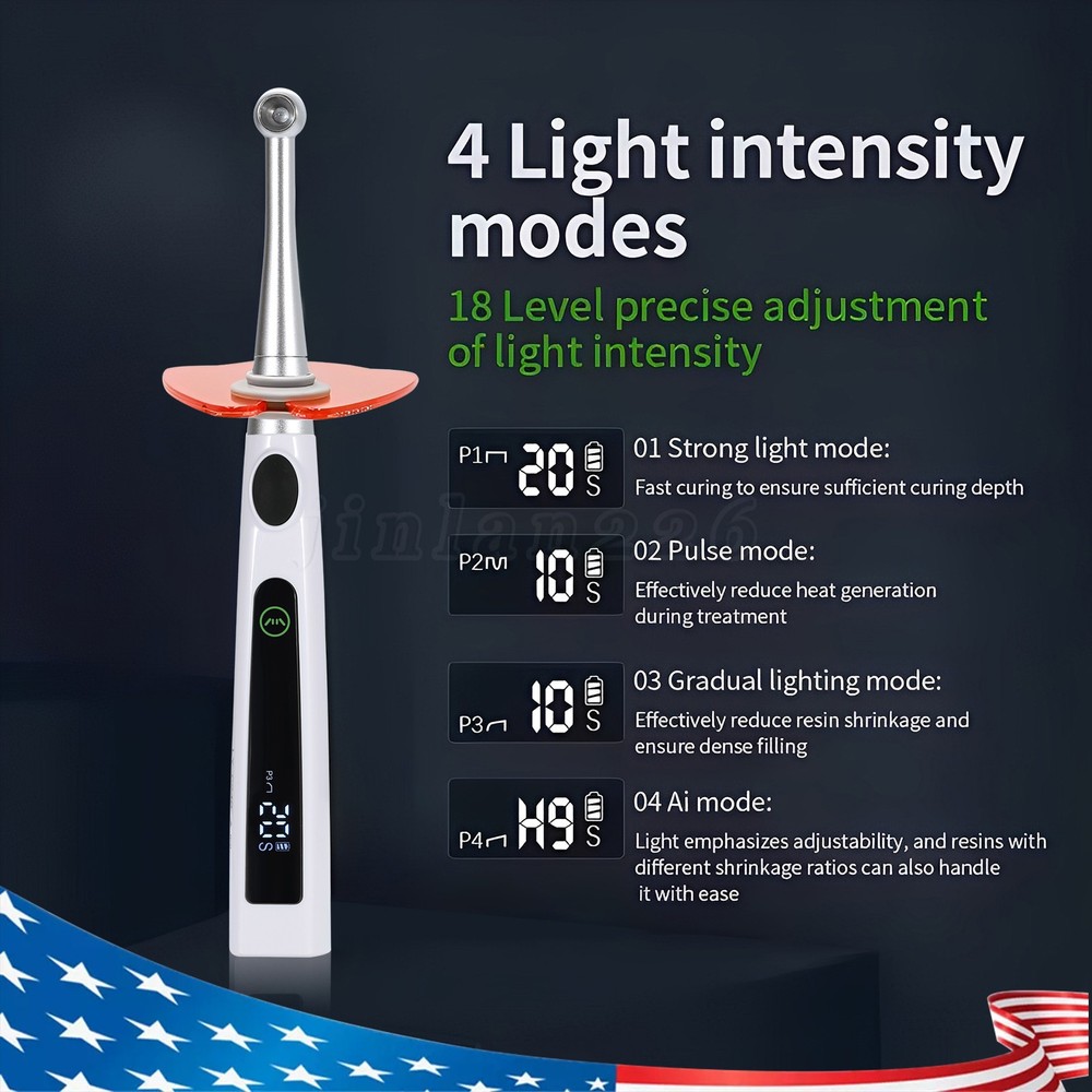 Dental I LED Wireless Curing Light Lamp 1 Sec Curing 2400mw