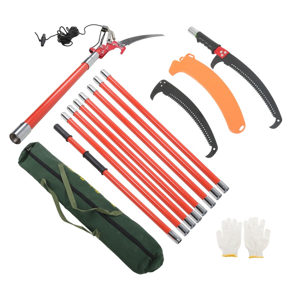 1 PC 30ft Pruner Saw Combination Extendable Tree Trimmers Section 9 Orange New