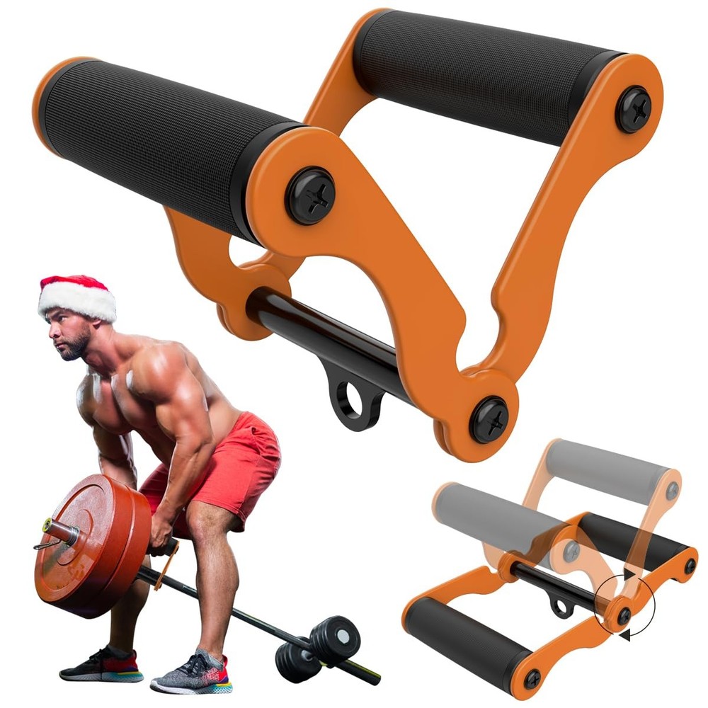 T-Bar Row Landmine Handle Attachment with Solid Double D Grips for Barbells