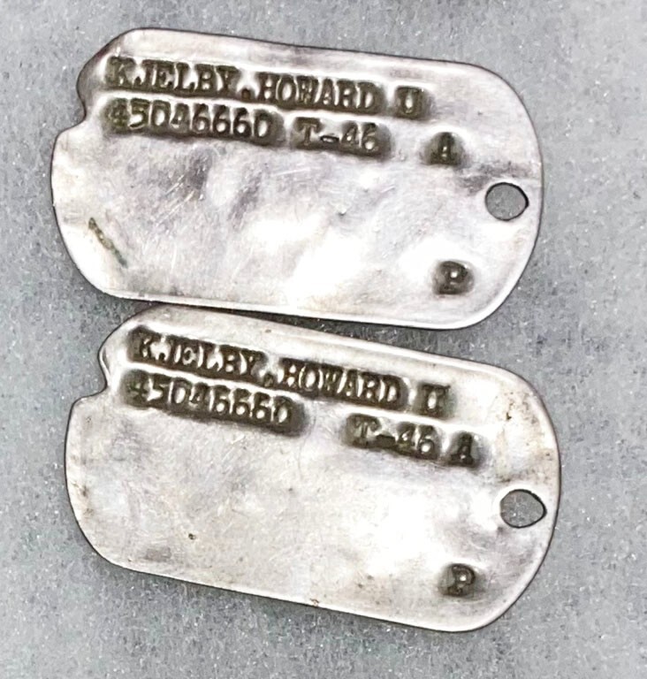 Post-WWII Howard Kjelby T-46 Dog Tag Set