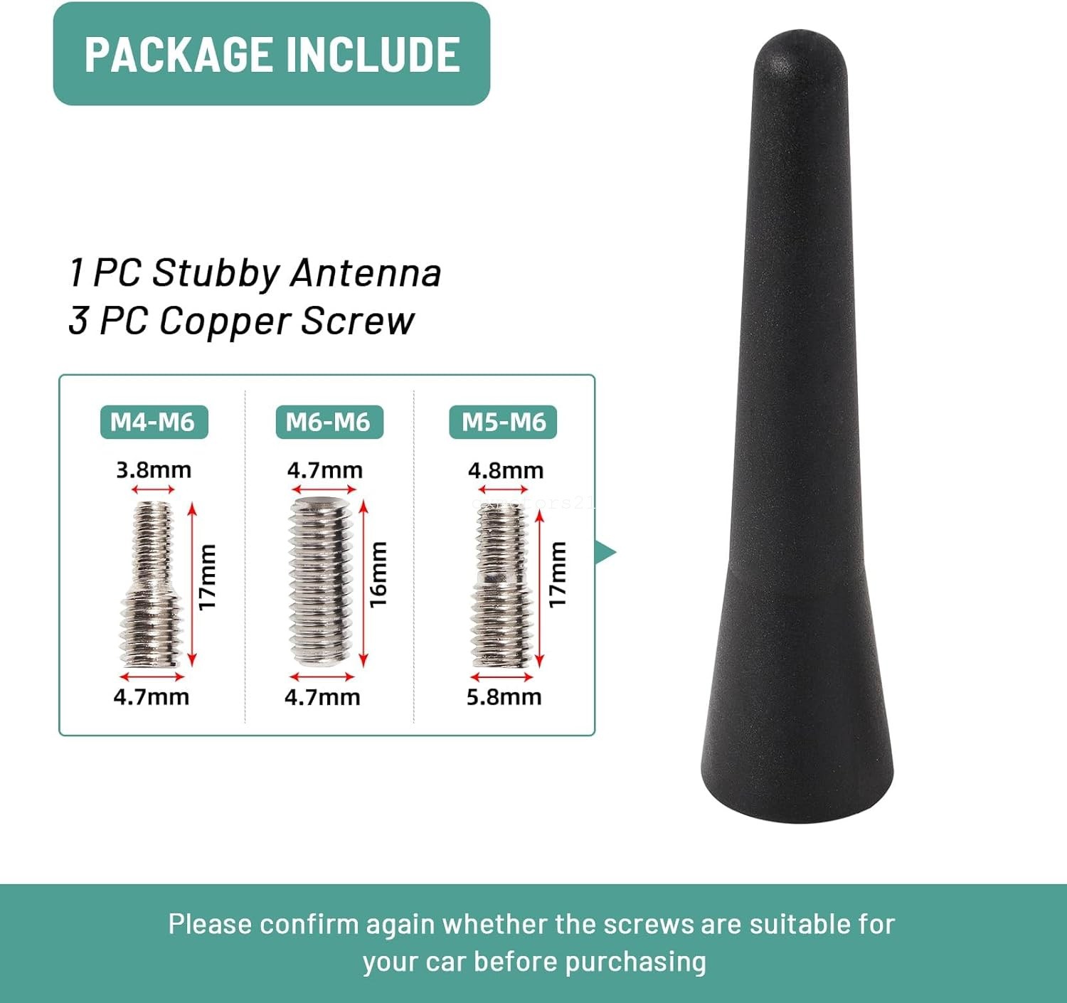 2.5" Car Mini AM/FM Radio Short Antenna Mast for BMW Z3 1996-2002 Z4 2003-2017