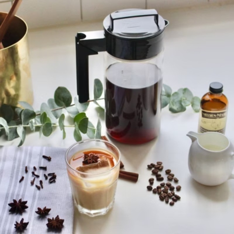 1qt Cold Brew Coffee Maker Black: Hand Wash