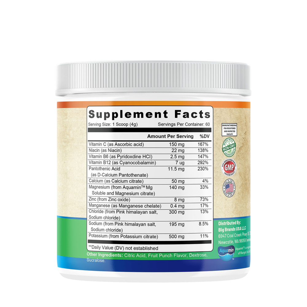 Hydration Electrolyte Powder Supplement. USA Made.