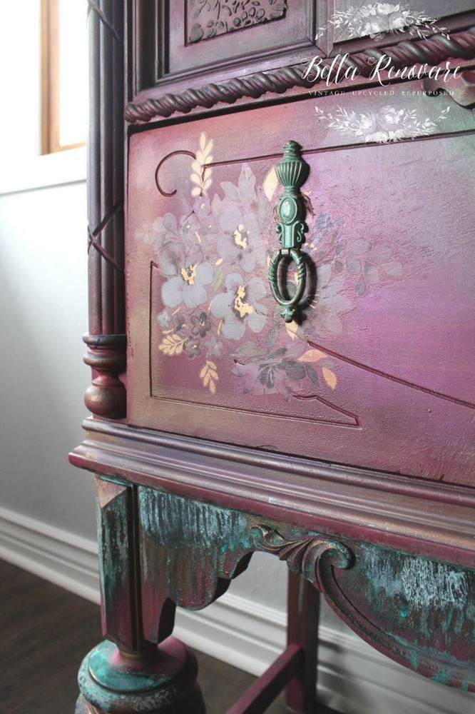 2-3/4" Decorative Rosette Single Mount Drop Pull Antique Verdigris