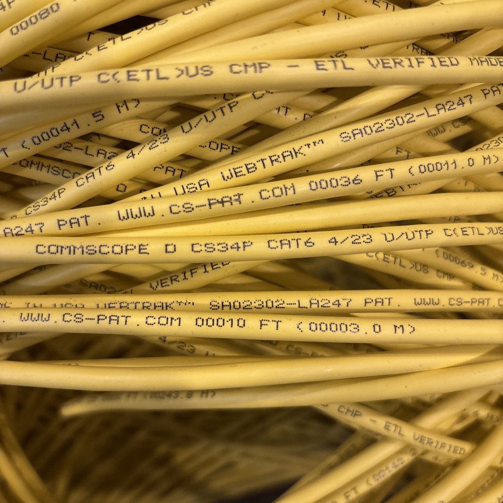 Commscope CS34P Cat6 4/23 U/UTP CMP Yellow Plenum 600ft