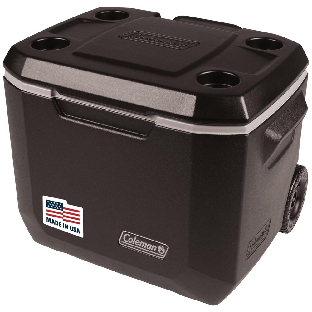 Durable 50qt Rolling Cooler with Telescoping Handle – Insulated for 5-Day Ice
