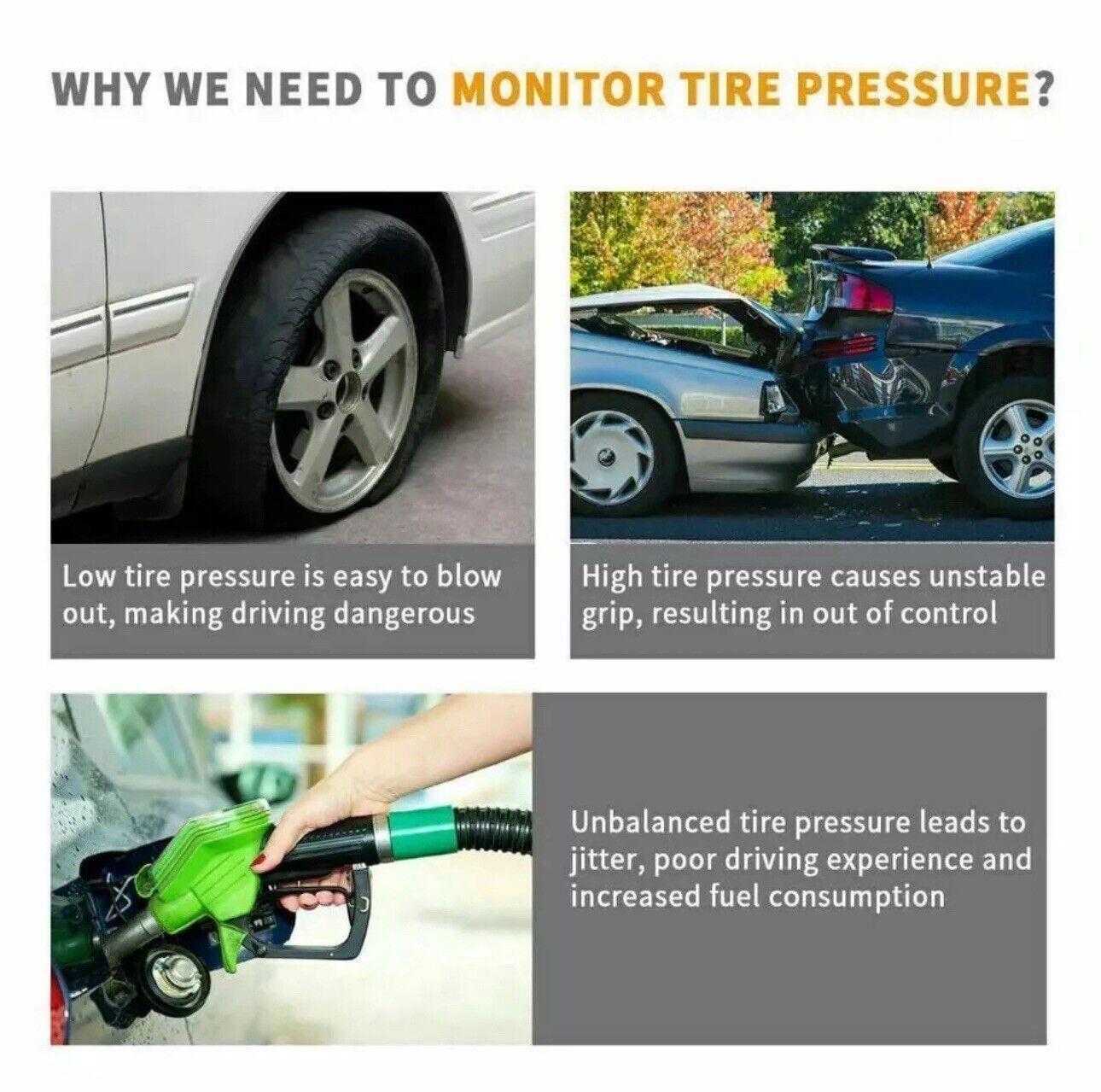 COMPLETE SET OF 4 GENUINE OEM FORD TPMS TIRE PRESSURE SENSORS HC3Z-1A189-F