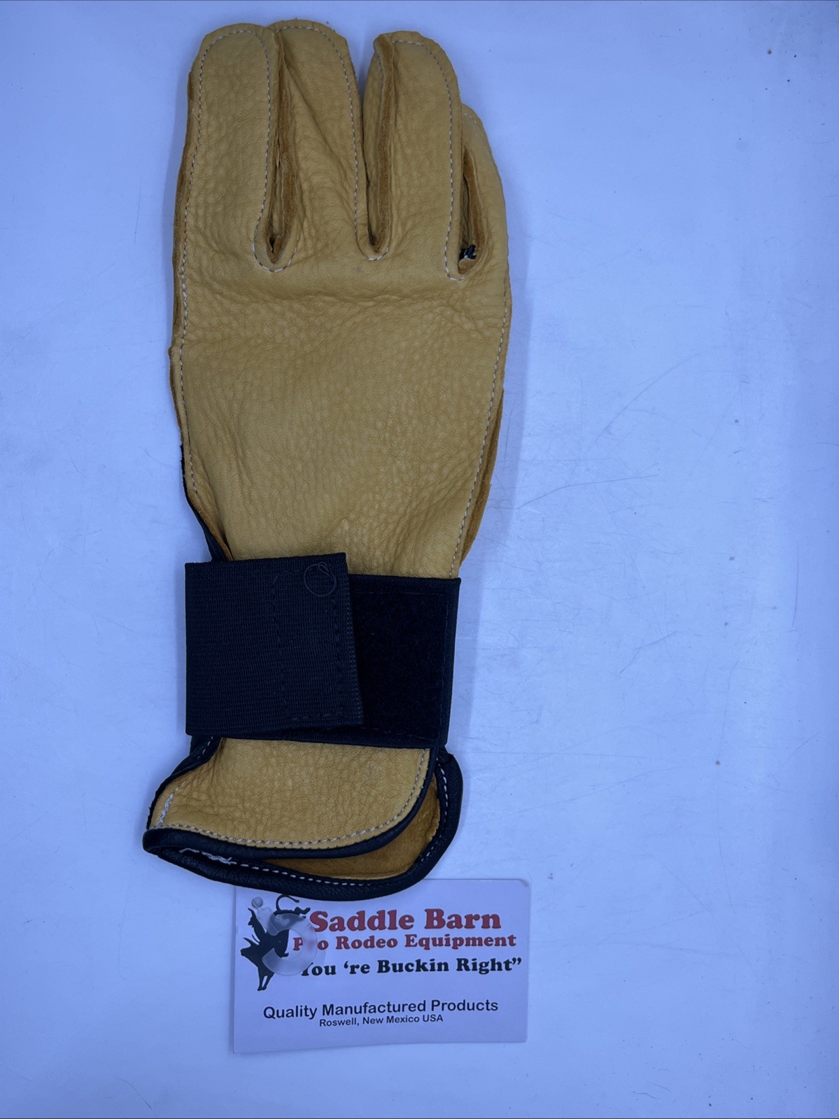 New Saddle Barn Glove Size Youth Medium Right Bull Riding Bronc Roughstock Gold