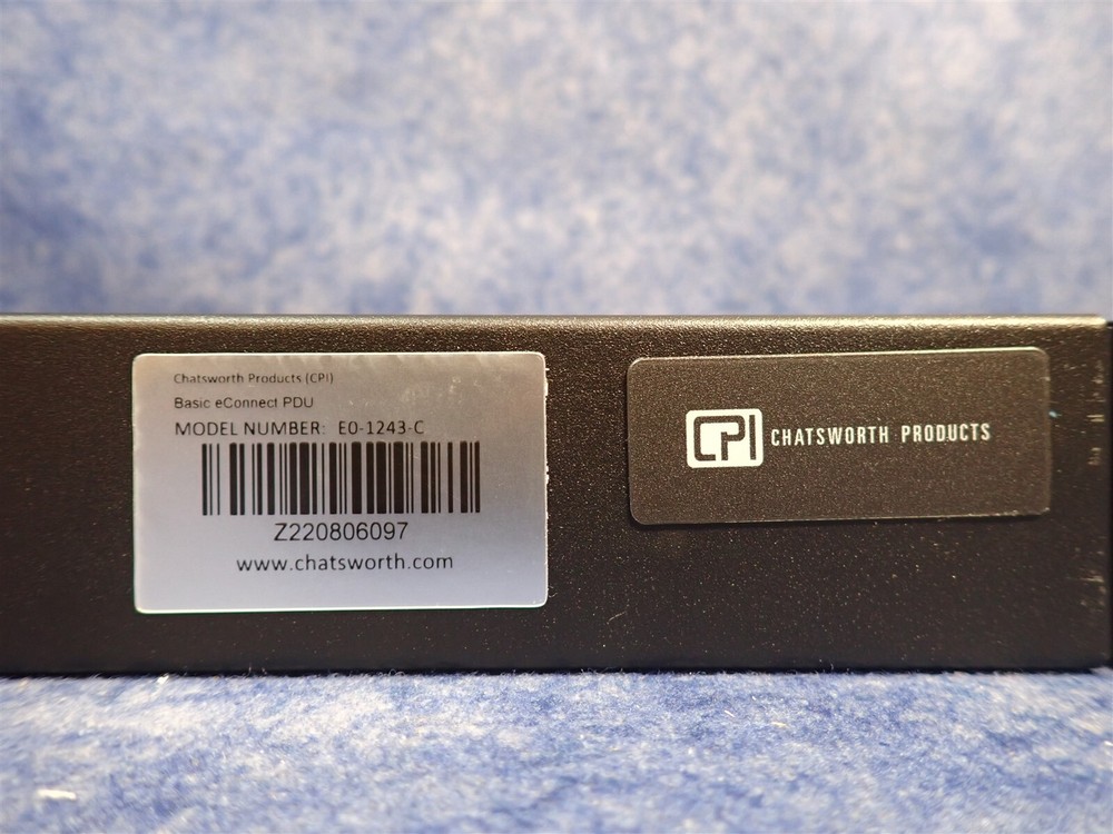 Chatsworth E0-1243-C Basic eConnect PDU, Black, 1U (Q63)