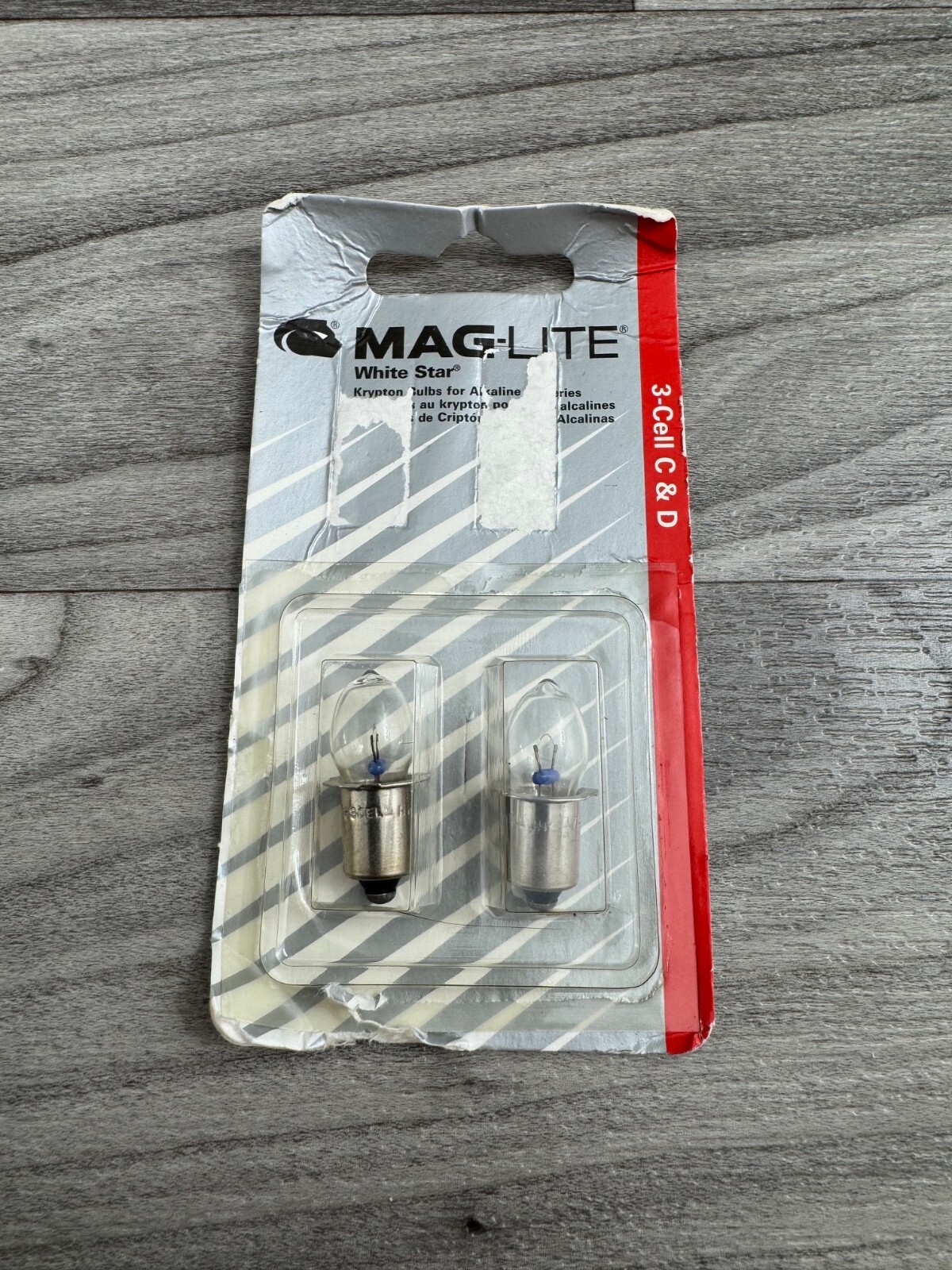 MAGLITE LWSA301 3-C/D-CELL FLASHLIGHT WHITE STAR KRYPTON REPLACMENT LAMPS