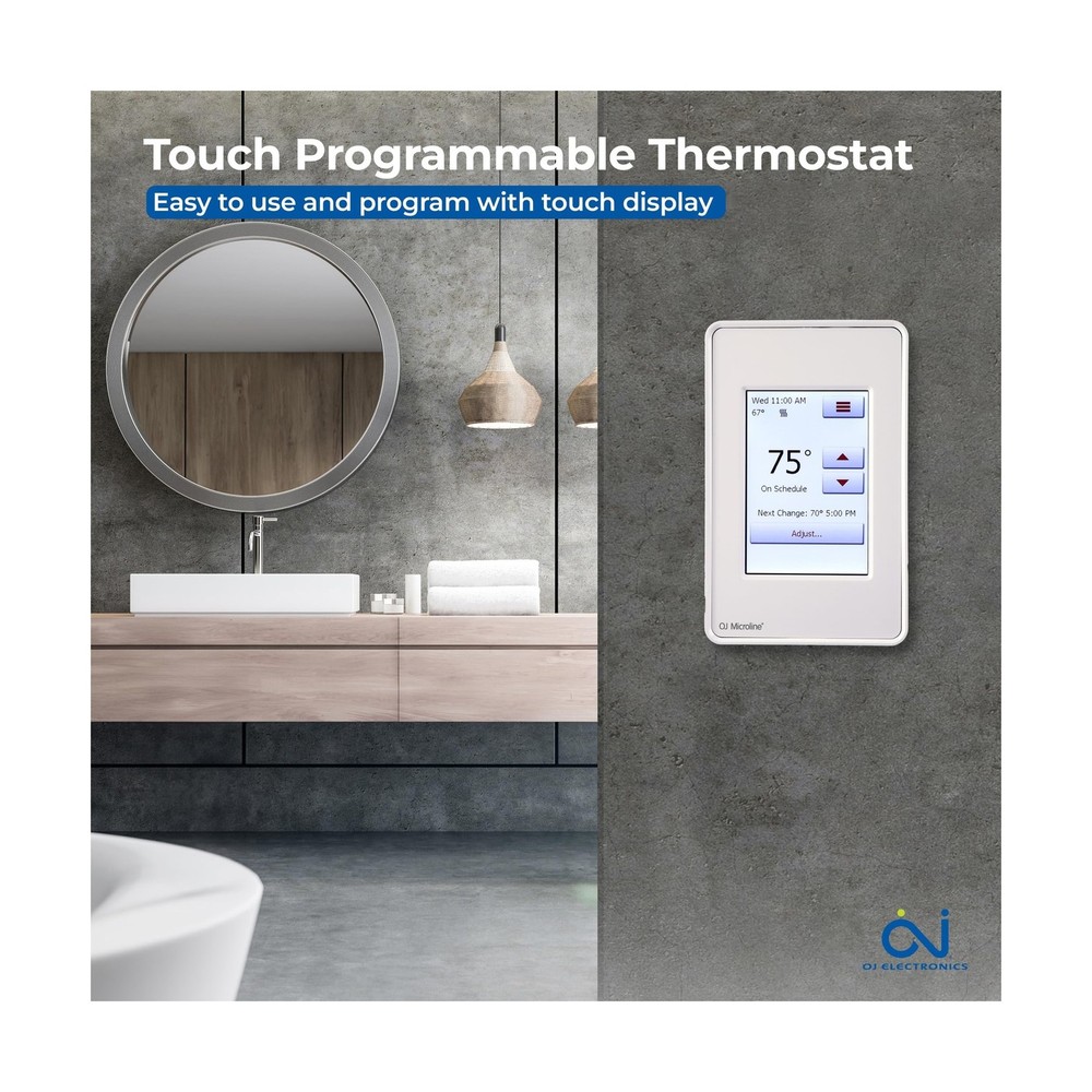 OJ Microline Touchscreen Programmable Radiant Floor Heating Thermostat 120/24...