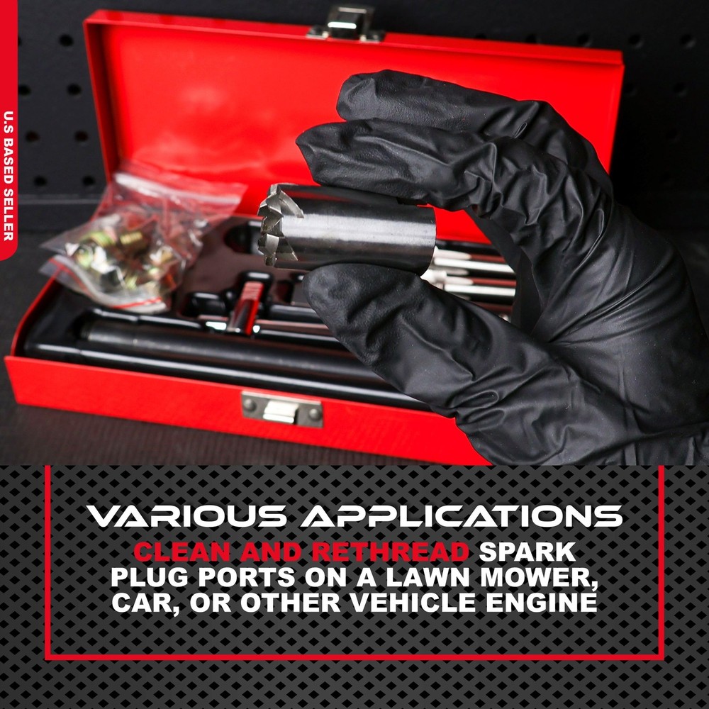 ABN Spark Plug Thread Repair Rethreading Set, 14mm Metric – Rethreading Tool ...