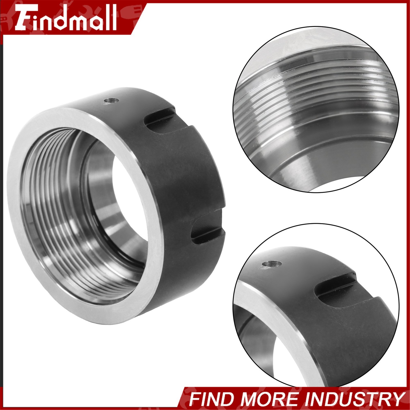 Findmall 2 Pack ER32UM Collet Nuts Ball Bearing Design for CNC Mill and Lathe