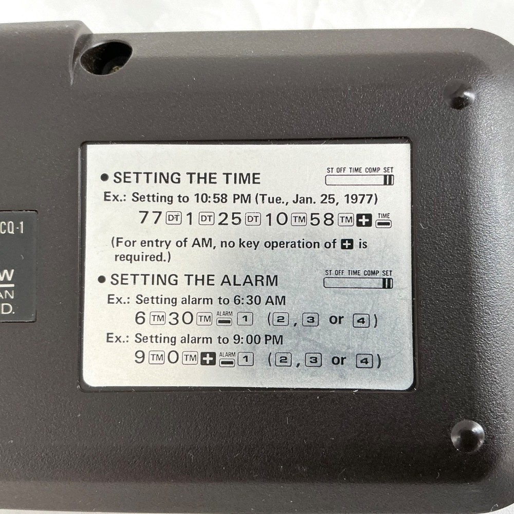 Working! 1976 CASIO CQ-1 Calculator Computerized Quartz Clock Stop Watch