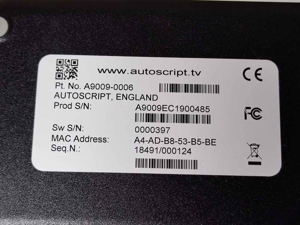 Autoscript WP-IP Wireless Base Station A9009-0002