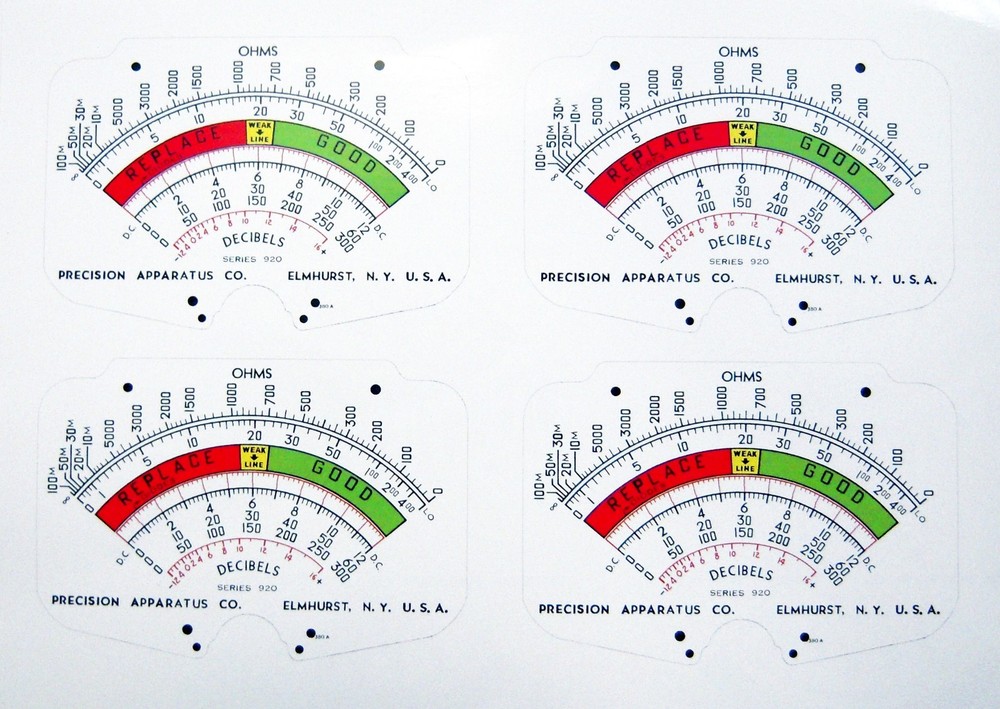 Precision 920 Tube Tester Meter Scale ~ Digitally Remastered