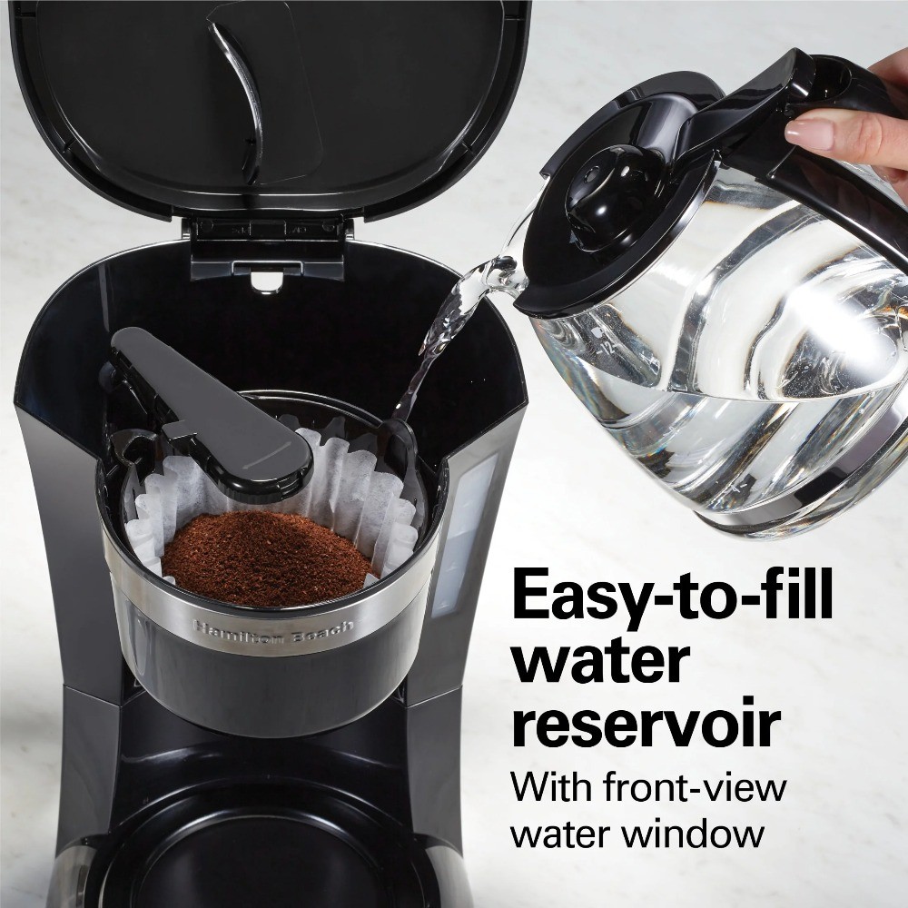 Brew 12-Cup Programmable Drip Coffee Maker Machine with Glass Coffee Pot, Black