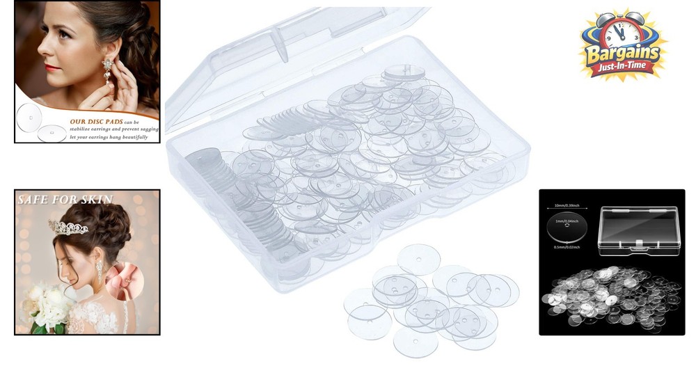 200 Pack Clear Discs for Earrings – Durable Earring Backs to Prevent Stretching