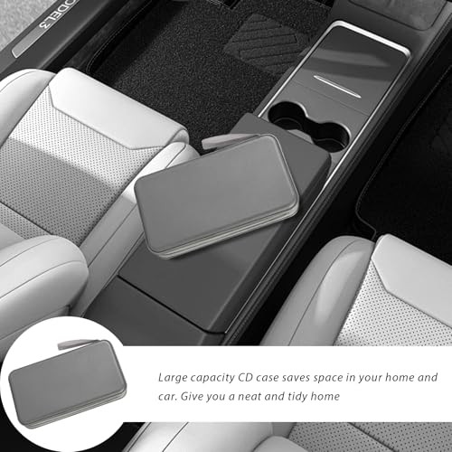 Car CD Case Holder, 80 Capacity CD/DVD Cases Holders Hard Plastic Gray