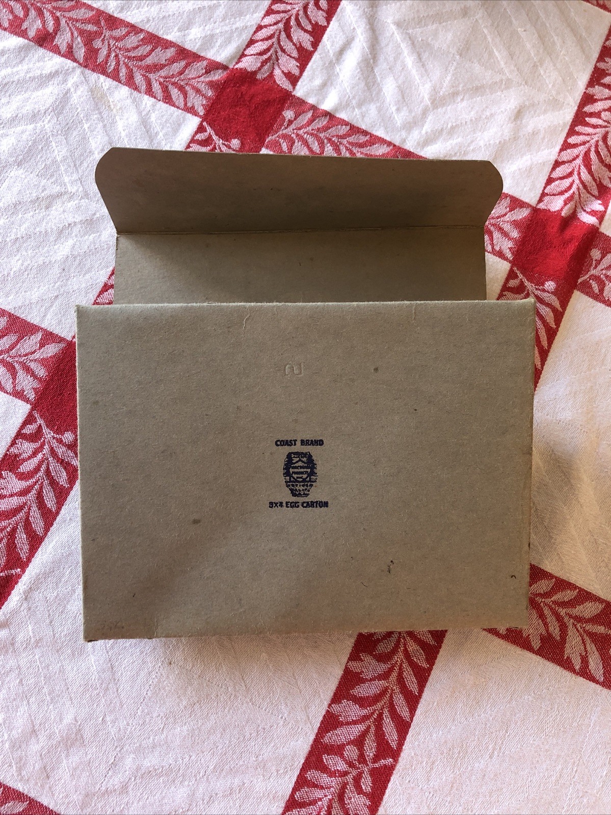 Vintage Ceramic Eggs In Antique Egg Carton