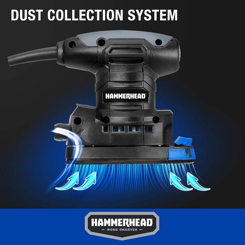 1.4A Multi-Function Detail Sander W/ 12 Sandpapers Dust Collection Attachment US