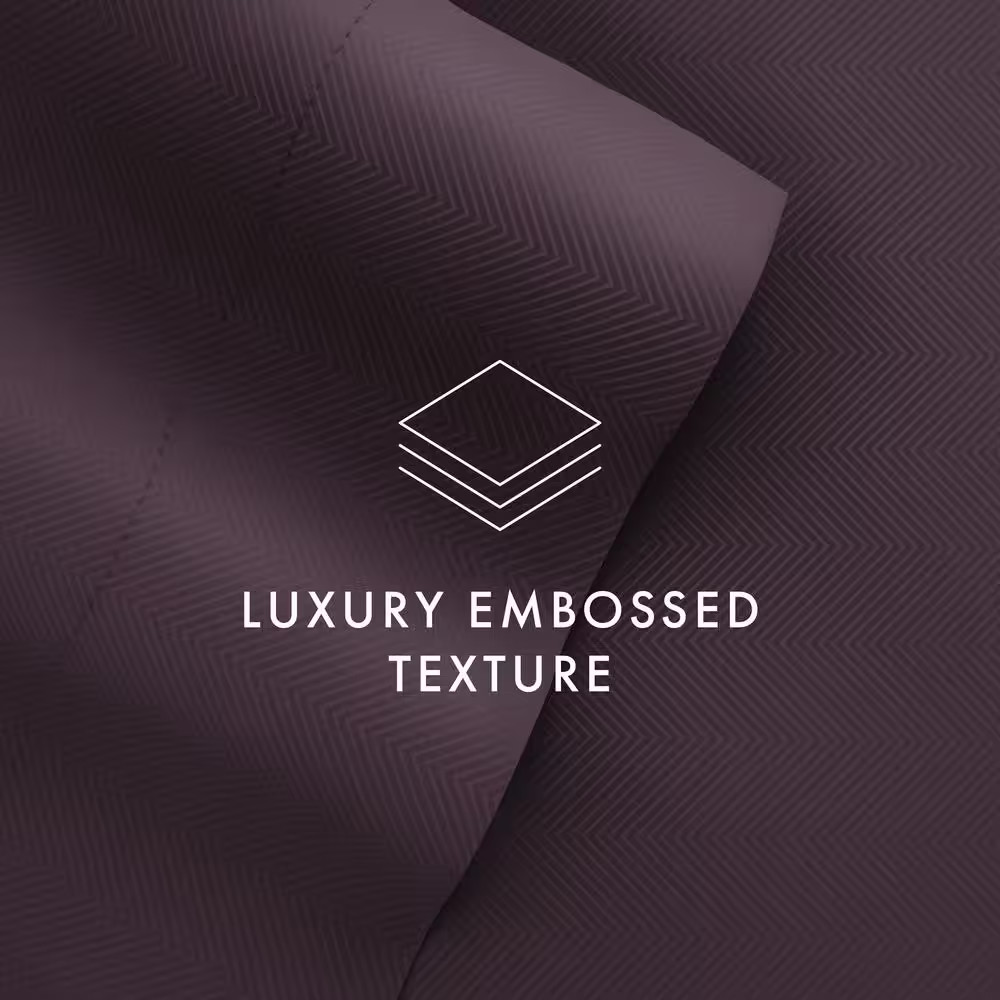 4-Piece Purple Geometric Microfiber Queen Sheet Set