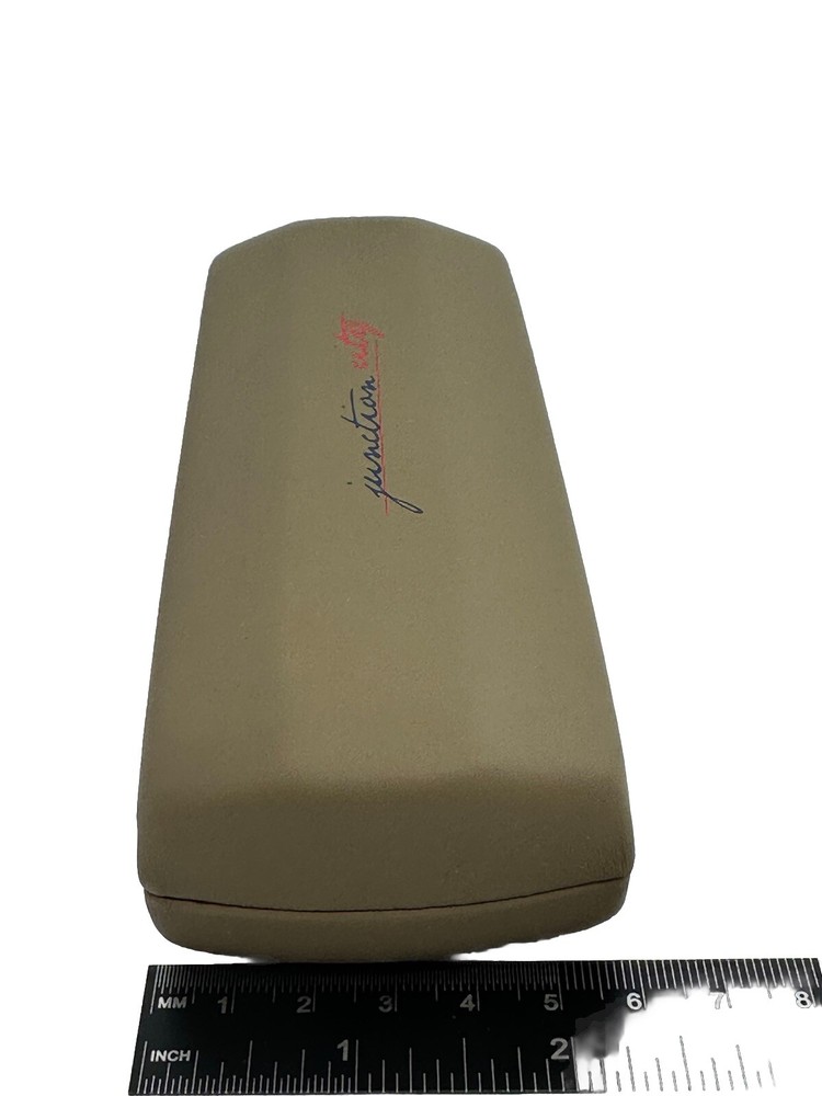 NEW Junction City Brown Hard Clamshell Eyeglasses Case Spring Closure