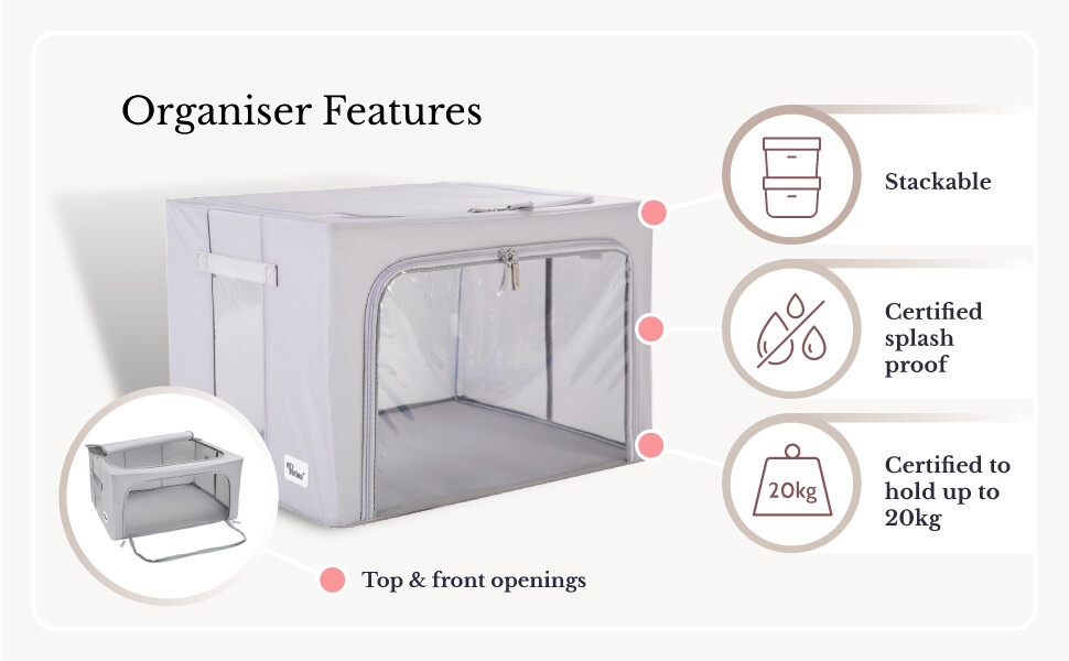 Periea Beau Clothes Storage Bag Steel Frame Underbed Box