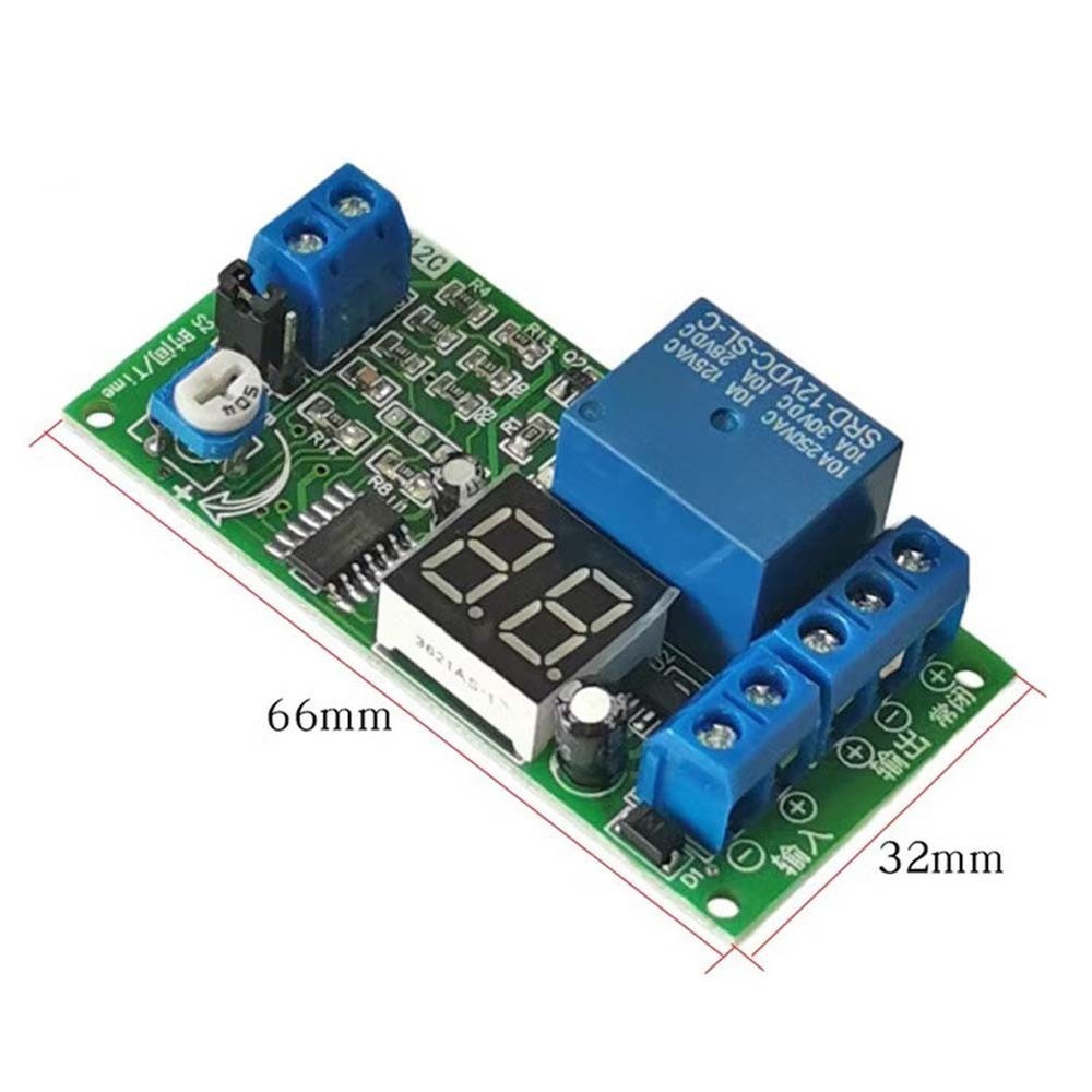 12V Digital Timing Relay Module with Adjustable 1-99 Seconds Minute Delay