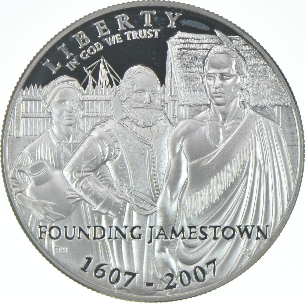 2007-P Proof Jamestown Commemorative Silver Dollar $1