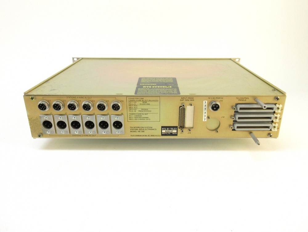RTS Systems TW Intercom System - Station ISO Electronics - Model VIE 306