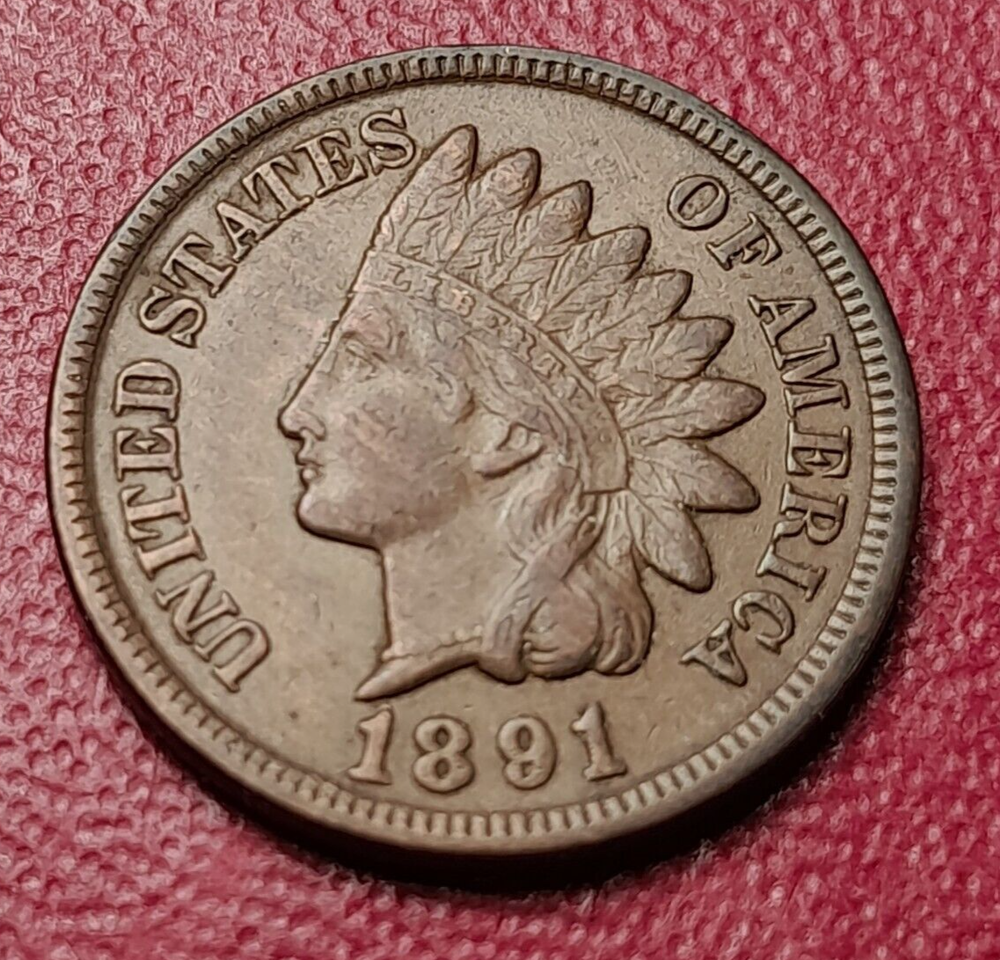 1891 Indian Cent RPD Snow-3 AU