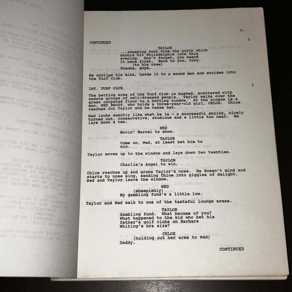 WORTH WINNING (3/1/88) Mark Harmon / Production Script w/Notes / Fox Covers +COA