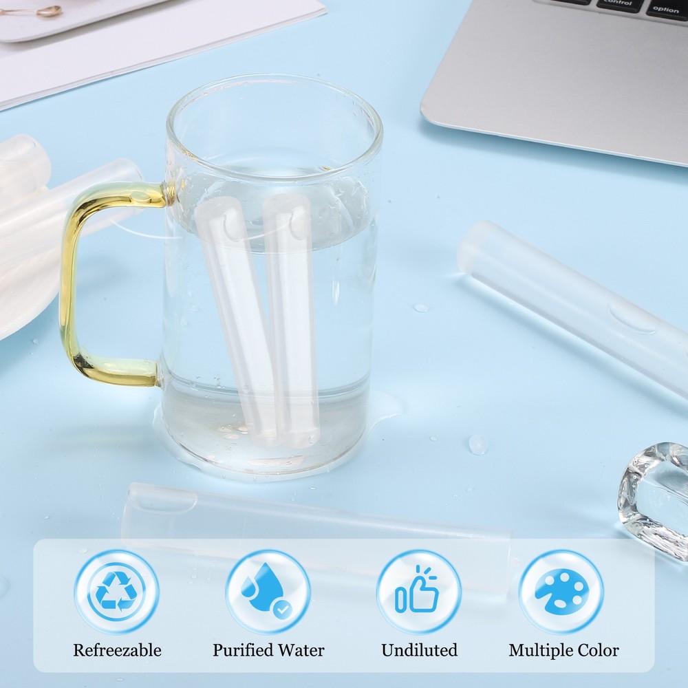 8 Pack Reusable Ice Cubes for Drinks, White Bar