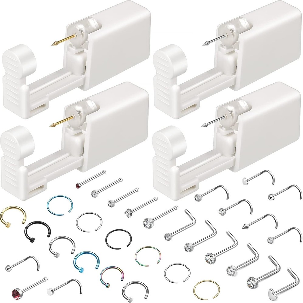 36 Nose Ear Piercing Tool Kit Includes 4 Disposable Nose Piercing Machine wit...