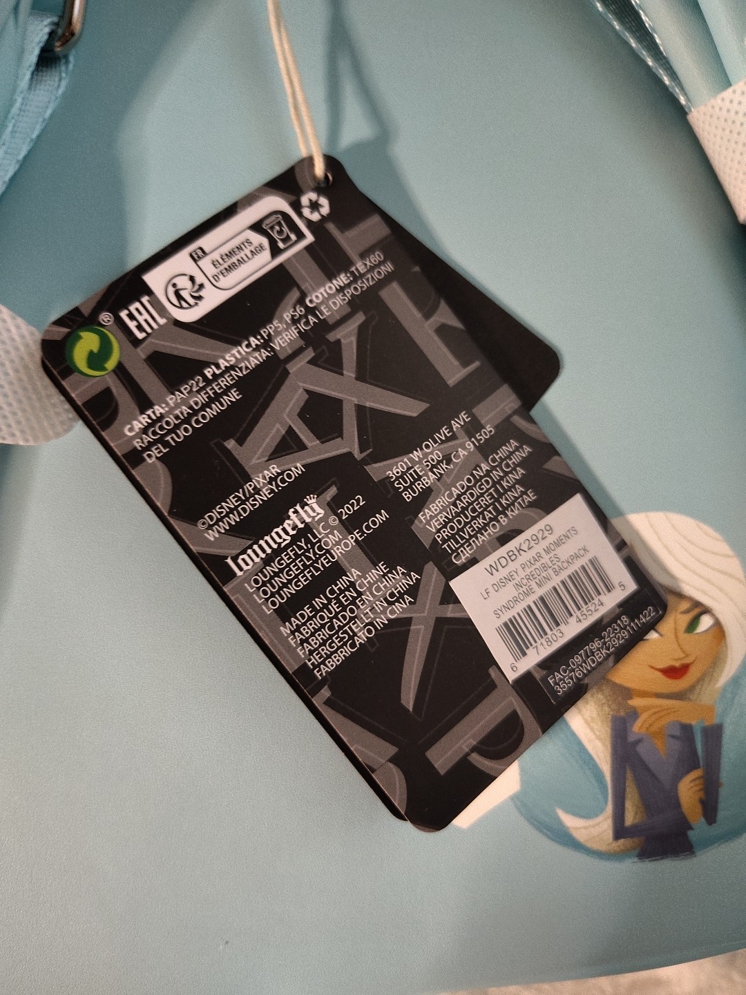 Loungefly Disney Pixar the Incredibles Syndrome Mini Backpack/bag Glows NWT