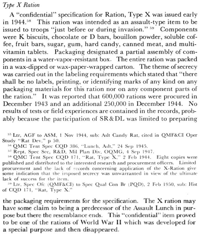 Fully Edible WWII Reproduction X Ration - Assault Lunch Meal for Invasion