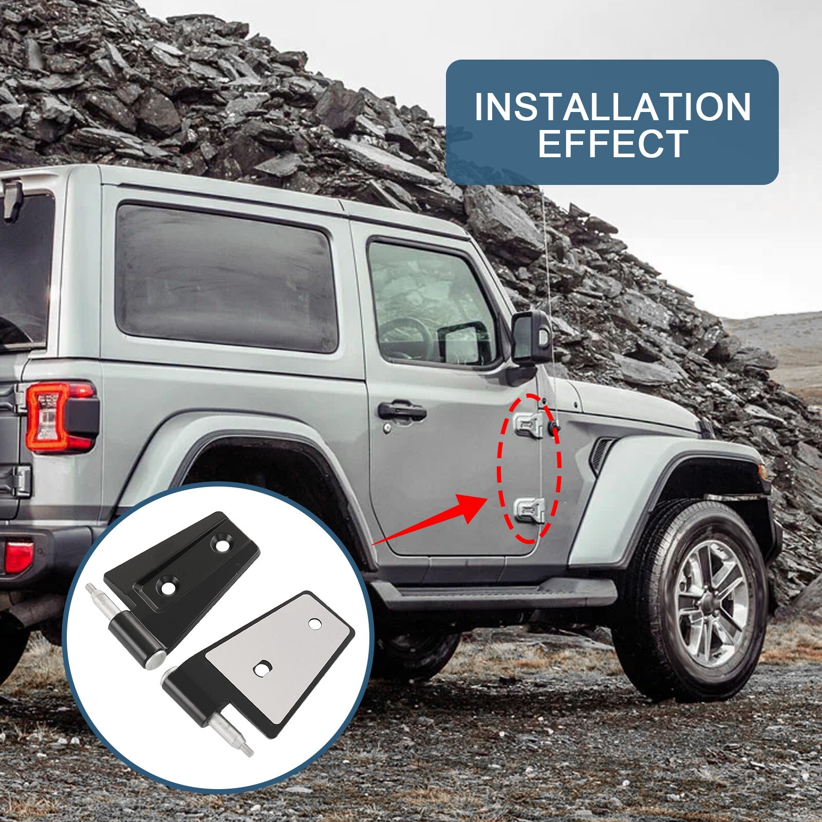 16PCS Steel Door Hinge Kit Inside & Outside for 2007-2018 Jeep Wrangler JK 3.6L