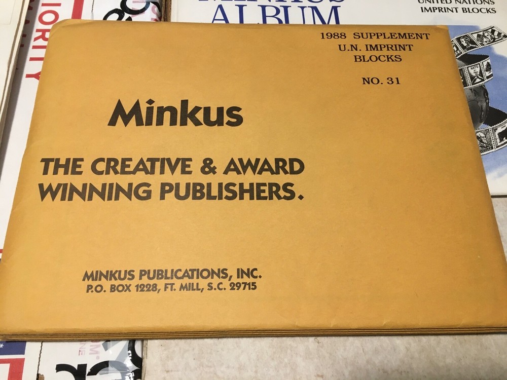 New Minkus United Nations Imprints Blocks Stamp Album Supplement Pages- 1988